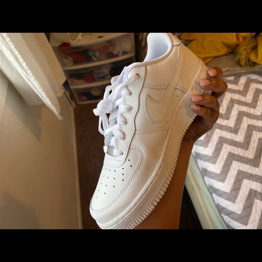 All white Nike Air Force 1